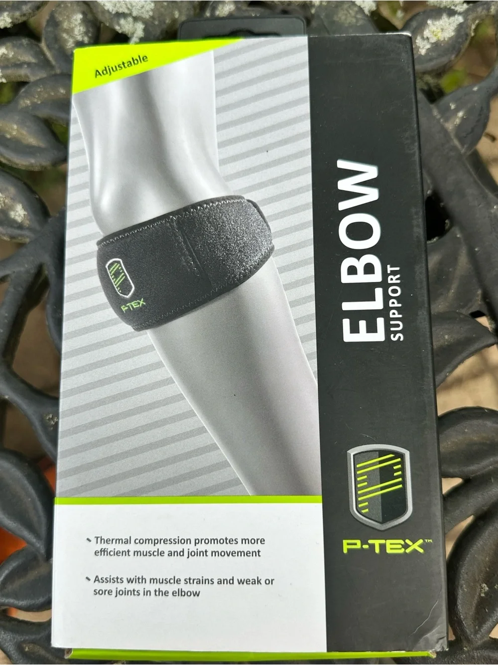 Black Athletic Elbow Support Strap